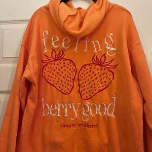 Simply Southern Embroidered Berry Hoodie (Orange)